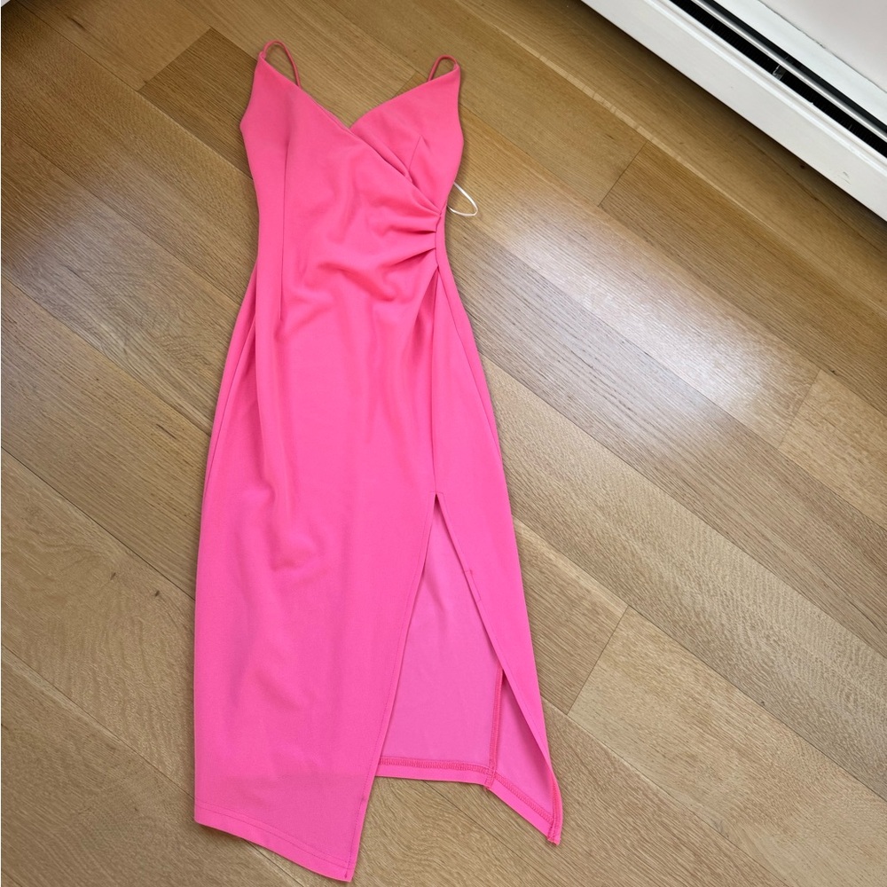 Hello Molly Hot Pink Spaghetti-Strap Midi Dress